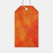 オレンジモダン色の抽象芸術絵画に感謝 ギフトタグ (裏面)