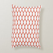 オレンジモダン色の白いパターンのアクセント枕 アクセントクッション (裏面(縦))