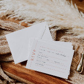 オレンジモダン色の結婚式RSVP返信カードの食事の選択 出欠カード