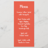 オレンジモダン色の結婚書道 メニュー (正面)