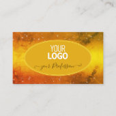 オレンジモダン色の黄色の大理石グリッタースター追加ロゴ 名刺 (正面)
