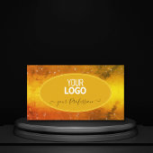 オレンジモダン色の黄色の大理石グリッタースター追加ロゴ 名刺