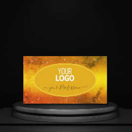 オレンジモダン色の黄色の大理石グリッタースター追加ロゴ 名刺