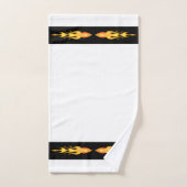 オレンジモダン色の黄色の炎オンブラック&ホワイト バスタオルセット (ハンドタオル)