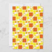 オレンジモダン色イエローデジタルフレームフォト誕生日 招待状 (裏面)