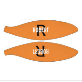 オレンジモダン色ブラックモノグラム名バスケットボール ミニバスケットボール (パネル)