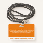 オレンジモダン色ブロックプロフェッショナルの写真名 バッジ (裏面ランヤード)