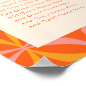 オレンジモダン色レトロ幾何カスタム式シート表 ポスター (角)