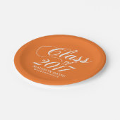 オレンジモダン色 | 卒業 ペーパープレート (アングル)