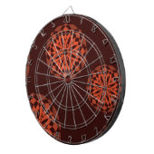 オレンジモダン色、装飾的、幾何学的な花 ダーツボード (正面右)