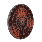 オレンジモダン色、装飾的、幾何学的な花 ダーツボード (正面左)