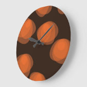 オレンジモダン、カッコいい、トレンディー抽象芸術花 ラージ壁時計 (傾斜)