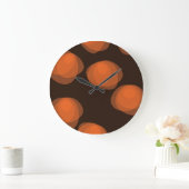 オレンジモダン、カッコいい、トレンディー抽象芸術花 ラージ壁時計 (ホーム)