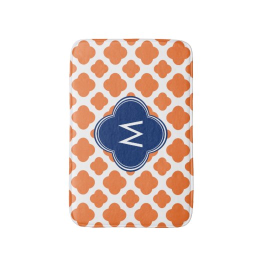 オレンジモノグラムのとブ王室のルークローバー バスマット (正面縦)