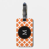 オレンジモノグラムのと白のクローバーパターン ラゲッジタグ (裏面縦)