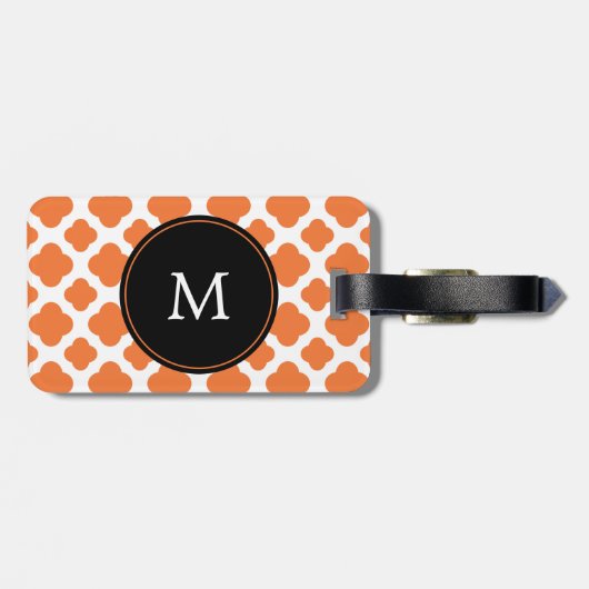 オレンジモノグラムのと白のクローバーパターン ラゲッジタグ (裏面横)