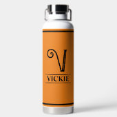 オレンジモノグラムの色 ウォーターボトル (背面)