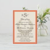 オレンジモノグラムローレルクラシックカレッジ卒業 招待状 (スタンド正面)