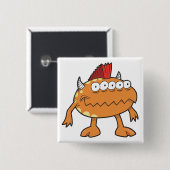 オレンジモホークの怪物 缶バッジ (正面&裏面)