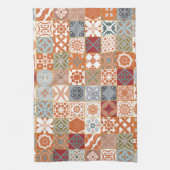 オレンジモロッコタイル キッチンタオル (縦)