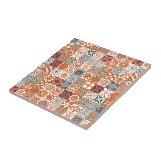 オレンジモロッコタイル タイル (側面)