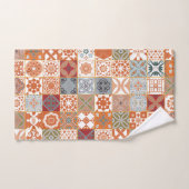 オレンジモロッコタイル バスタオルセット (ハンドタオル)