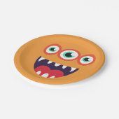 オレンジモンスターの顔 ペーパープレート (アングル)