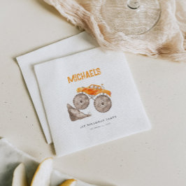 オレンジモンスタートラック誕生日 スタンダードランチョンナプキン