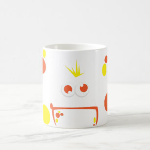 オレンジモンスター顔マグ コーヒーマグカップ