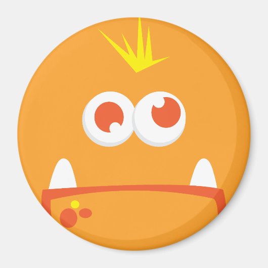 オレンジモンスター顔磁石 マグネット (正面)