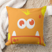 オレンジモンスター顔装飾用クッション クッション (ブランケット)