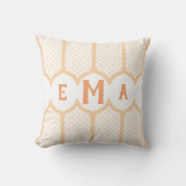 オレンジモ名門私立校風のロッコラティスモノグラム クッション (正面)