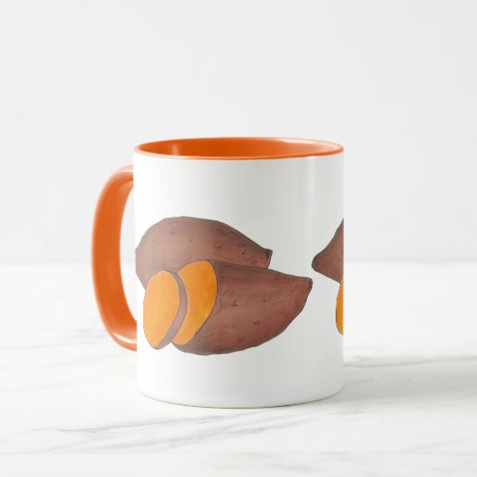 オレンジヤム焼いたサツマイモ料理グルメシェフ マグカップ (正面左)