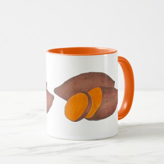 オレンジヤム焼いたサツマイモ料理グルメシェフ マグカップ (正面右)