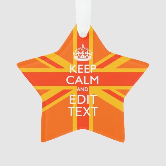 オレンジユニオンジャックブリティッシュ国旗のスワッグ オーナメント (正面)