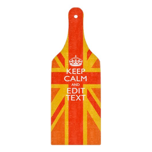 オレンジユニオンジャックブリティッシュ国旗のスワッグ カッティングボード (正面)