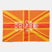 オレンジユニオンジャックブリティッシュ国旗のスワッグ キッチンタオル (横)