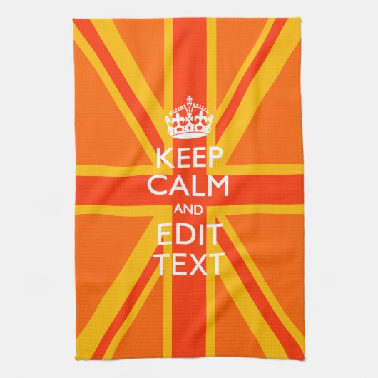 オレンジユニオンジャックブリティッシュ国旗のスワッグ キッチンタオル (縦)