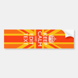オレンジユニオンジャックブリティッシュ国旗のスワッグ バンパーステッカー