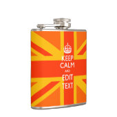 オレンジユニオンジャックブリティッシュ国旗のスワッグ フラスク (右)