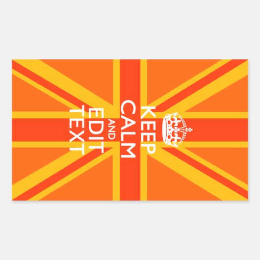 オレンジユニオンジャックブリティッシュ国旗のスワッグ 長方形シール (正面)
