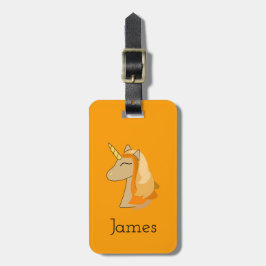 オレンジユニコーンの荷札 ラゲッジタグ