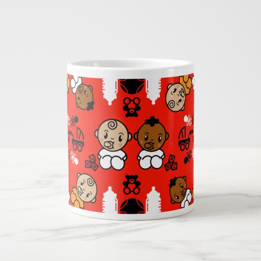 オレンジユニーク新生児ギフト ジャンボコーヒーマグカップ (正面)