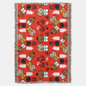 オレンジユニーク新生児ギフト スローブランケット (正面縦)