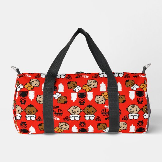 オレンジユニーク新生児ギフト ダッフルバッグ (正面)