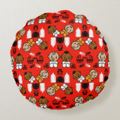 オレンジユニーク新生児ギフト ラウンドクッション (裏面)