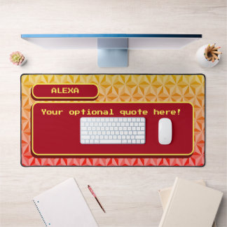 オレンジユニーク色のクールレトロ デスクマット