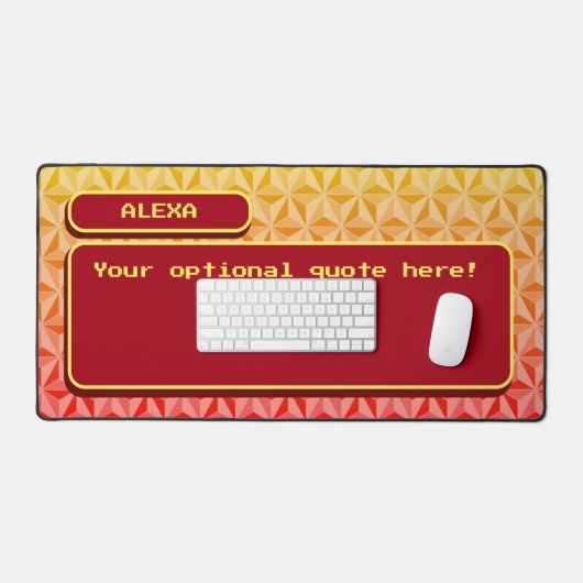 オレンジユニーク色のクールレトロ デスクマット (キーボード&マウス)