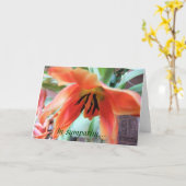 オレンジユリの悔やみや弔慰カード カード (黄色い花)