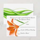 オレンジユリRSVPカード 出欠カード (正面/裏面)